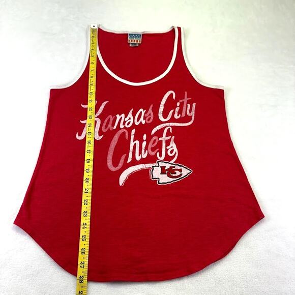Junk Food NFL Kansas City Chiefs Vintage Inspired Oversized Red Tank Top Size L - Picture 6 of 10